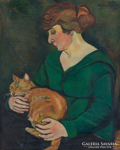 Suzanne valadon - woman with her cat - reprint