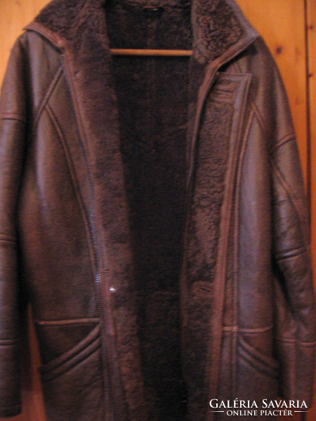 New genuine sheepskin leather men's jacket echt lammfell 48
