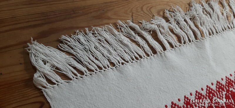 Folk linen with red embroidery 85 x 55 cm.