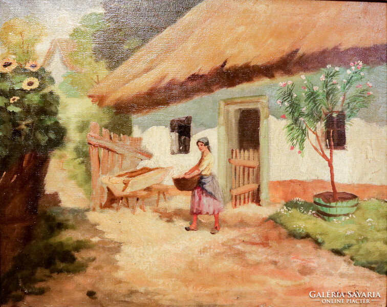 Kozma r. A village portrait with leander, with markings