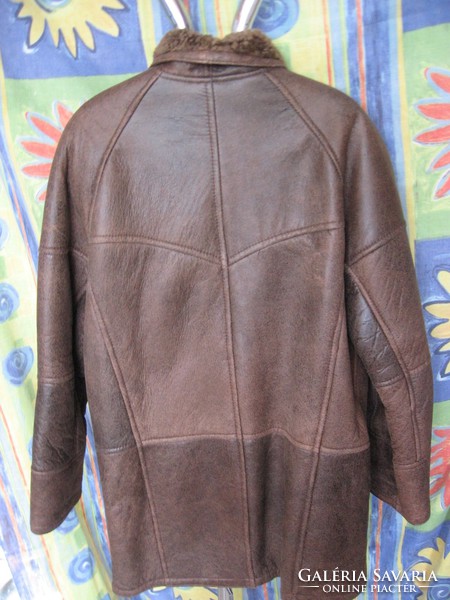 New genuine sheepskin leather men's jacket echt lammfell 48