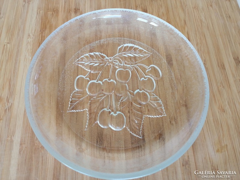 Cherry heavy glass serving plate
