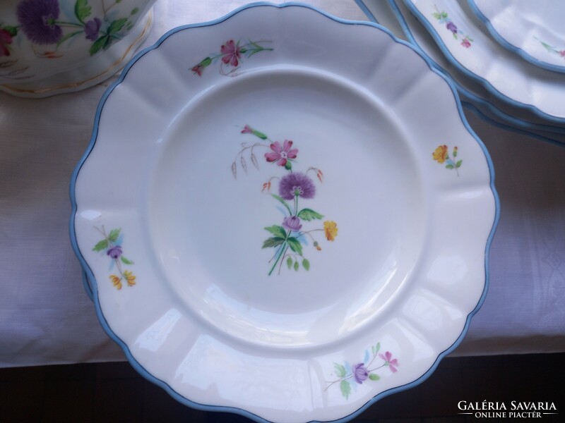 Antique Alt Wien contemporary copy, hand-painted porcelain tableware with Art Nouveau decoration