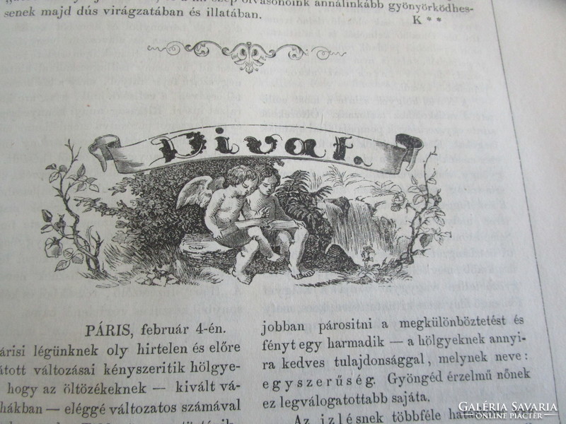 1857 Full year, a divatcsarnok magazine Budapest 580 pages interesting social life literature
