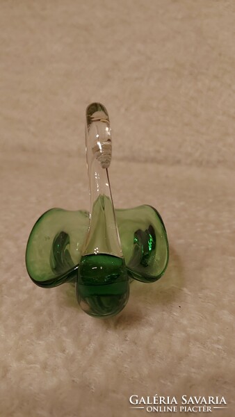Swan glass ashtray, green.