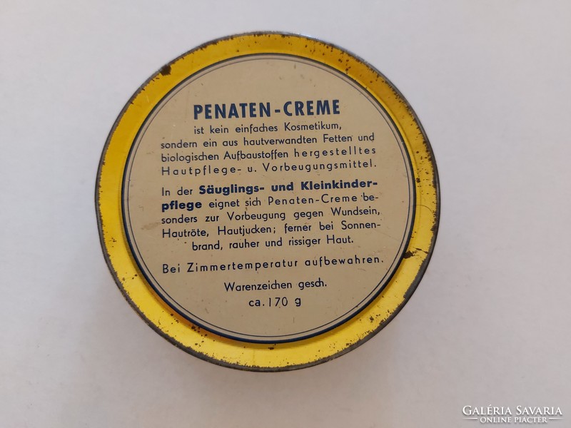 Régi fémdoboz Penaten-Creme Dr. Riese & Co. kerek doboz