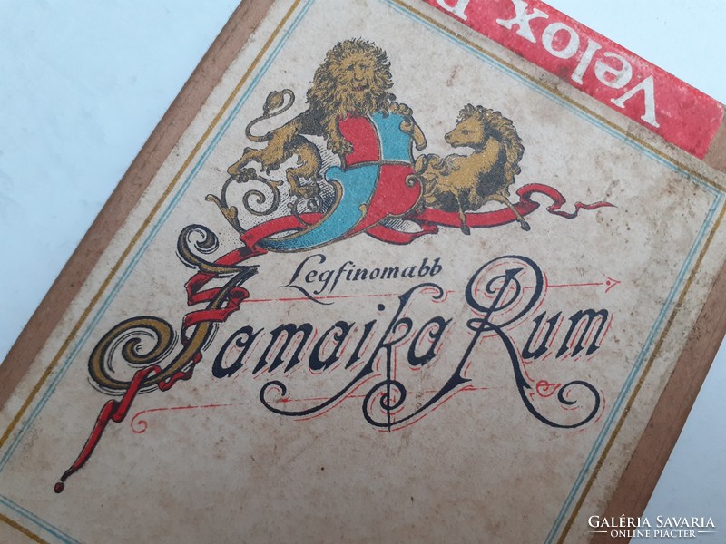 Régi doboz Jamaika Rum feliratos vintage papírdoboz