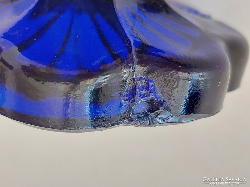 Old cobalt blue glass goblet pressed blue decorative glass