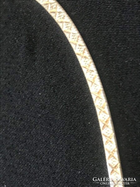 Új ezüst nyaklánc, nyakék! 45 cm hosszú! Jelzett! 925, lapos mintás és 3 mm széles!