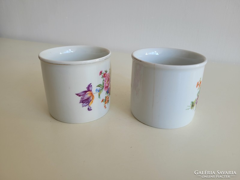 Old 2 Zsolnay porcelain mugs with flowers