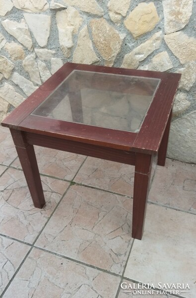 Small table coffee table with glass top 44 x 44 cm coffee table