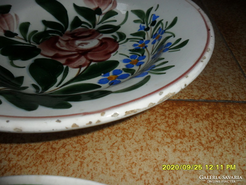 4 db népi antik hollóházi és apátfalvi fali tányér 