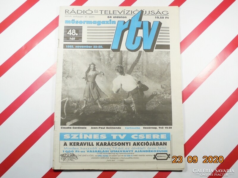 Régi retro rtv - rádió és televízió újság - 1992.11.23 - 29.- Ajándékba születésnapra
