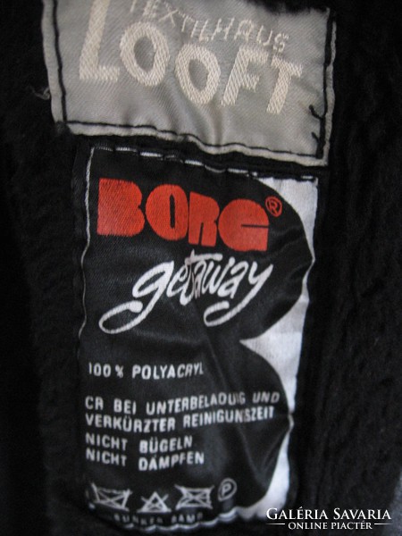 Borg Getaway női fekete bélelt bőr kabát 48