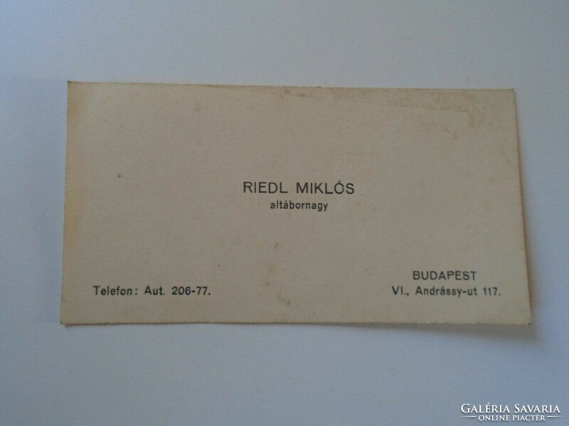 ZA418.13 Riedl Miklós altábornagy - névjegykártya 1930's