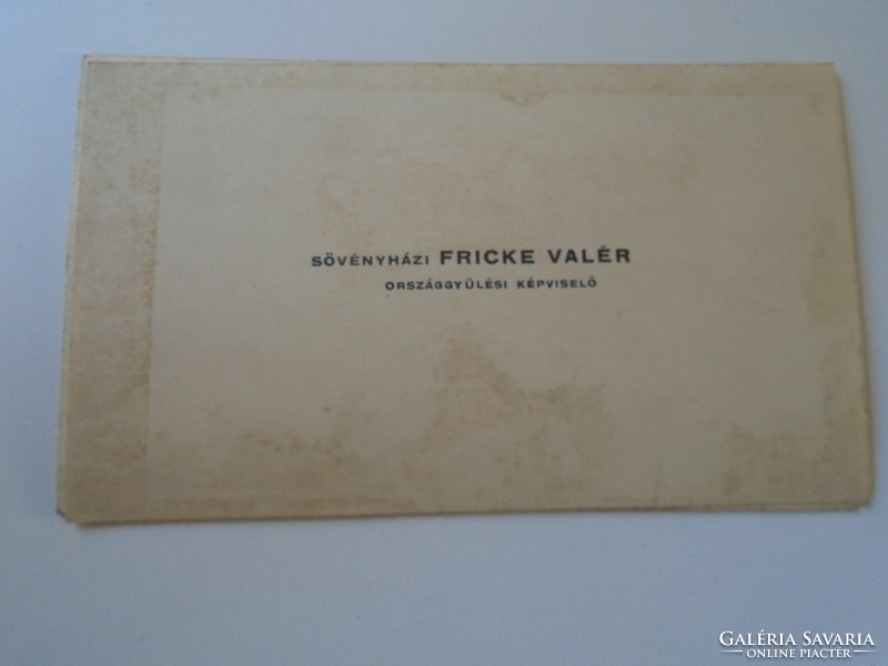 ZA418.23 Sövényházi Frick Valér - országgyűlési képviselő   névjegykártya 1930's