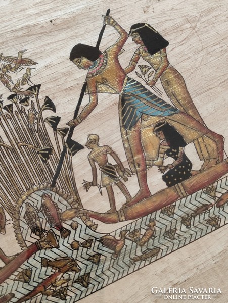 Vadkacsa vadászat egyiptomi papiruszkép Dr. Márta Ferenc akadémikus hagyatékából