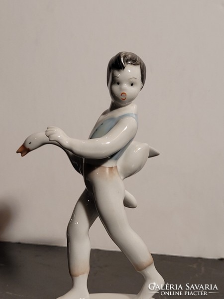 Old Hóllóháza Ludas Matyi 13cm hóllóháza porcelain figurine