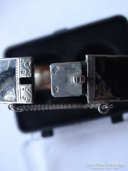 Antique Silver Enamel Bracelet Mourning Bracelet Hallmarked and Master Marked 1900s