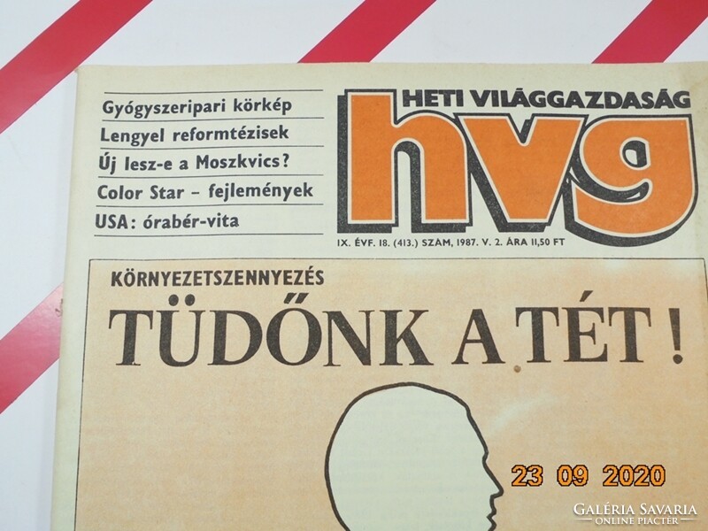 Hvg newspaper ix.Year 18. (413.) Issue - May 2, 1987 - Birthday present