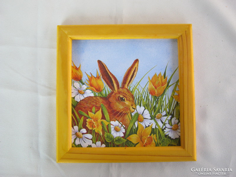Bunny decoupage napkin picture wall decoration