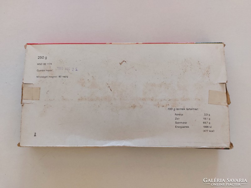 Retro bonbonos doboz 1980 Szerencs Anita desszert papírdoboz