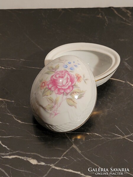 Ravenclaw Easter egg bonbonier 7.5x5cm morning glory flower -- box porcelain box jewelry holder