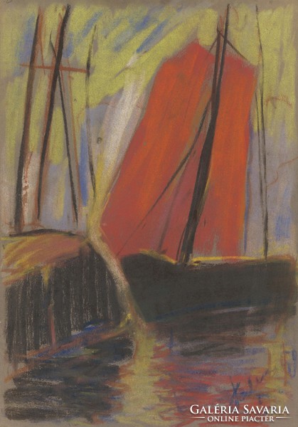 Zolo palugyay - red sailboat - reprint