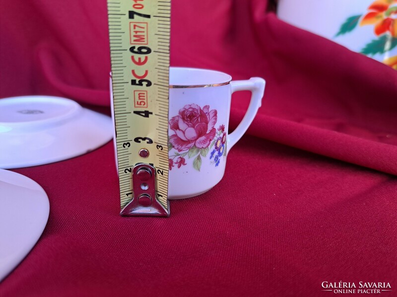 Gyönyörű Hüttl Tivadar régi ritka virágos csésze kávéscsésze  porcelán Gyűjtői szépség
