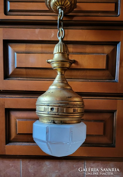 Ceiling hanging lamp, chandelier, with glass shade
