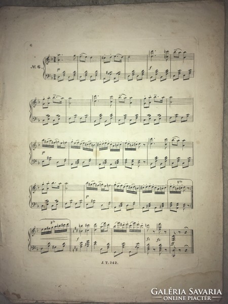 Antique sheet music! /1800s/ six taverns of a handsome shepherd boy / composed for piano; józsef dôme and gás