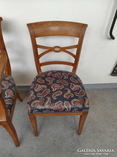 Antique furniture, seating set, empire style armchair with armrests, upholstery worn 53 6850