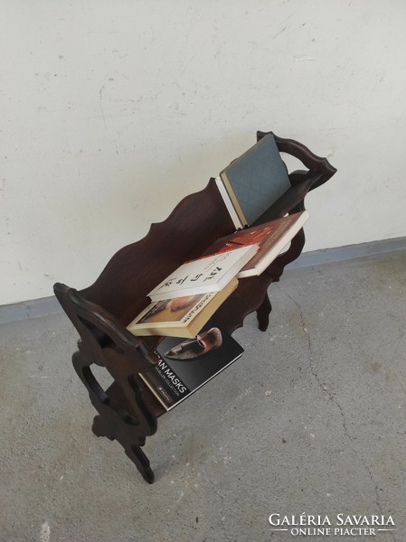 Antik könyvtár könyv tartó bútor keményfa patinás könyves polc 723 6888