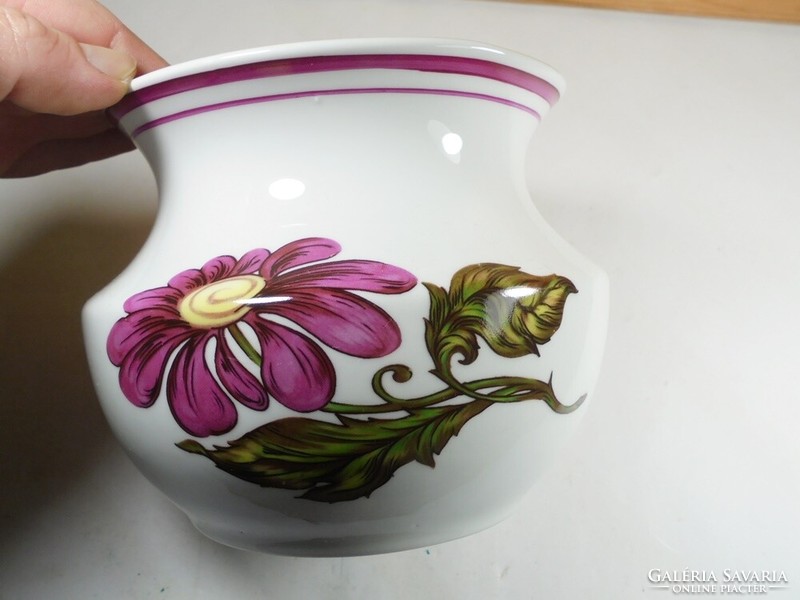 Retro régi porcelán virág mintás váza WITEG KŐPORC jelzéssel