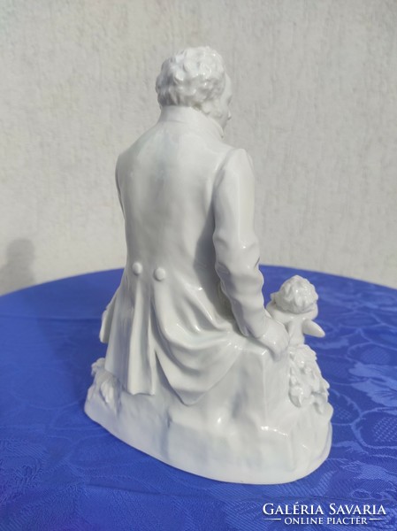 Franz Schubert porcelán szobor Wien Augarten Austria Altwien ritka! Aukciós tàrgy Dorotheum,fotón is