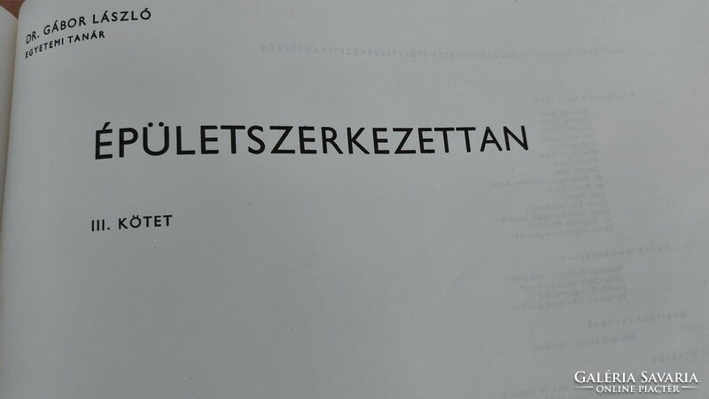 NAGYON RITKA !  Dr Gábor László   Épületszerkezettan  III. - 1976 - Egyetemi tankönyv