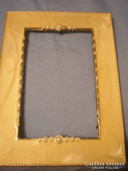 Antique pearl nun work with pearls 20x14 cm mirror- handicraft holy picture frame
