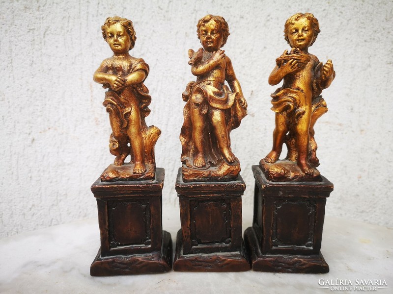 Putts with angels 3 gilded pedestals I feng shui, for festive occasions