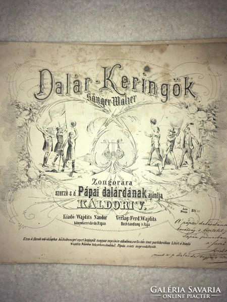 /1871/ Dalár - waltz/ dedicated copy!!Written for piano and recommended to the papal choir by Káldori v.