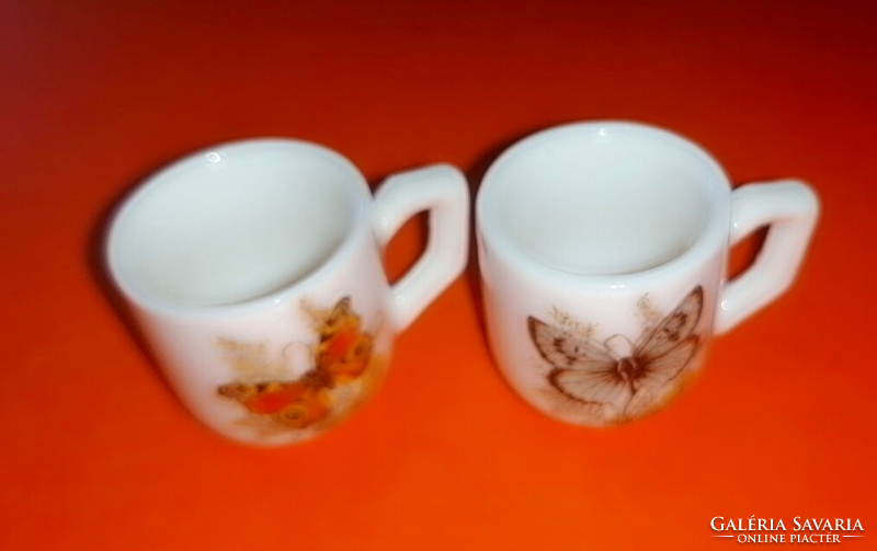 Butterfly porcelain 2.8 cm. Mini cup for doll house. 49.