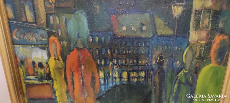 Paris at night oil painting