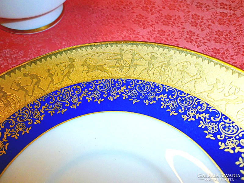 Arannyal díszített görög porcelán 3 darabos reggeliző