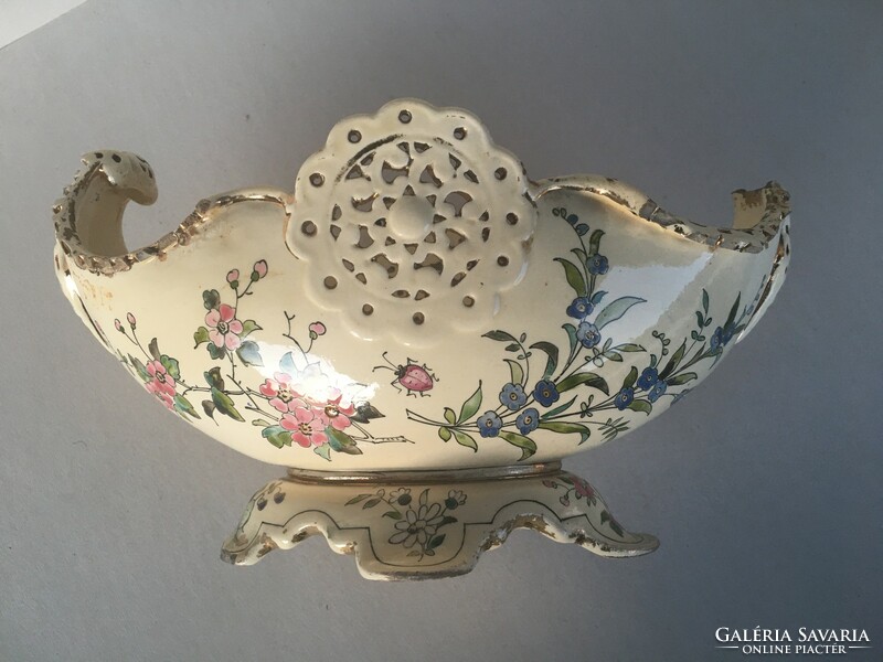 Antique earthenware centerpiece, serving tray, bowl