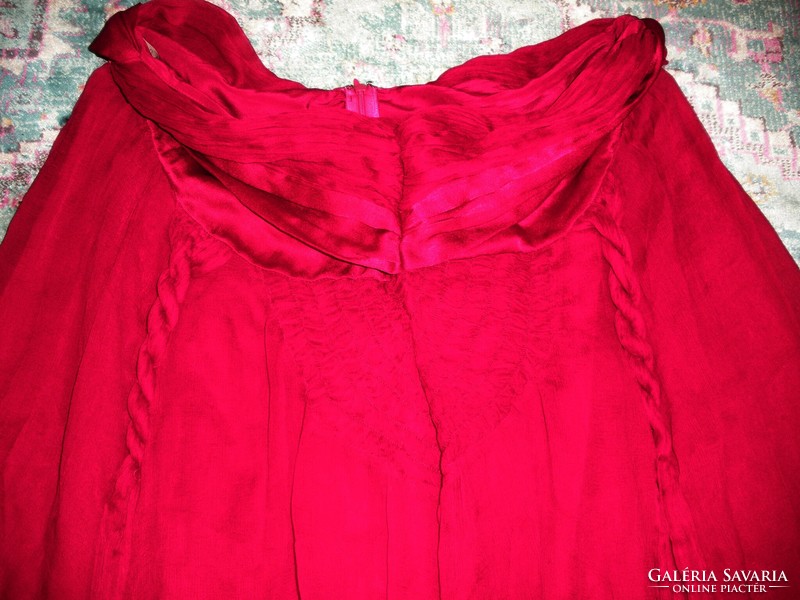 100% Silk skirt, cherry red
