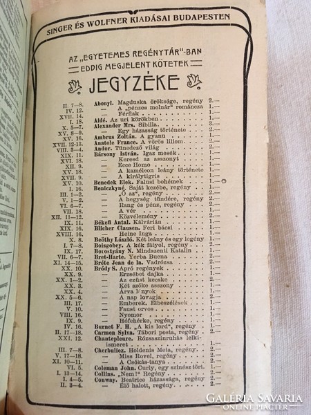 Sarah Grófnő/ Ohnet György,1.. Kötet. 1891,Singer És Wolfner kiadása Budapest