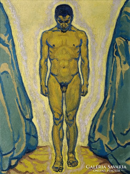 Koloman moser - naked man among the rocks - reprint
