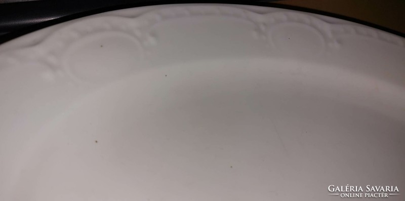MZ Altrohlau indamintás, nagyméretü fehér pecsenyés kináló tál, asztalközép