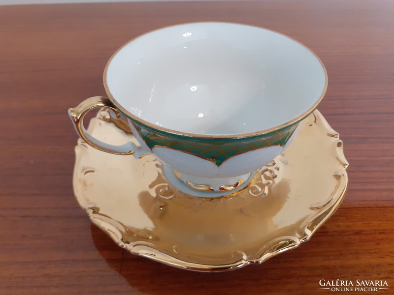 Vintage porcelán csésze aranyozott régi barokk kávés