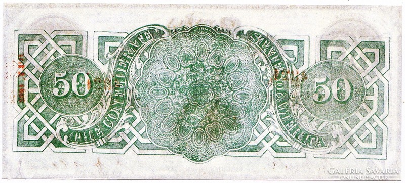 Konföderációs Államok 50 dollár 1863 REPLIKA