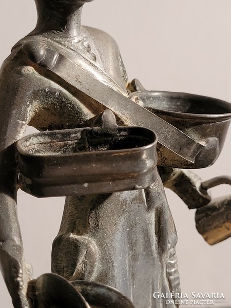 17.5cm pewter figure Maghreb African Arab East Asian metal bronze statue market food barrel tea seller